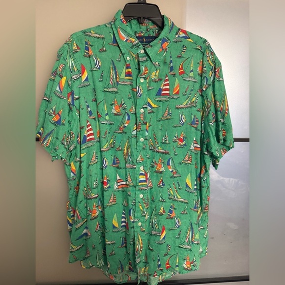 Polo Ralph Lauren Other - Polo Ralph Lauren Men's XL Green Nautical Sailboat Print Button-Down